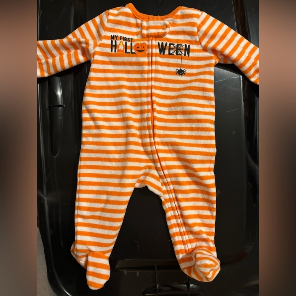My First Halloween Striped Footie Pajamas- 3M